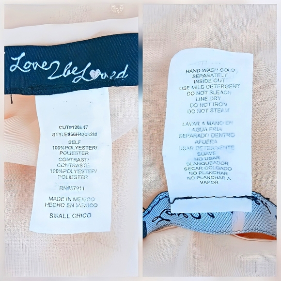 Love 2 Be Loved Peach Sequin Tunic Tank Top Small Sheer Layered Hem - Picture 5 of 5